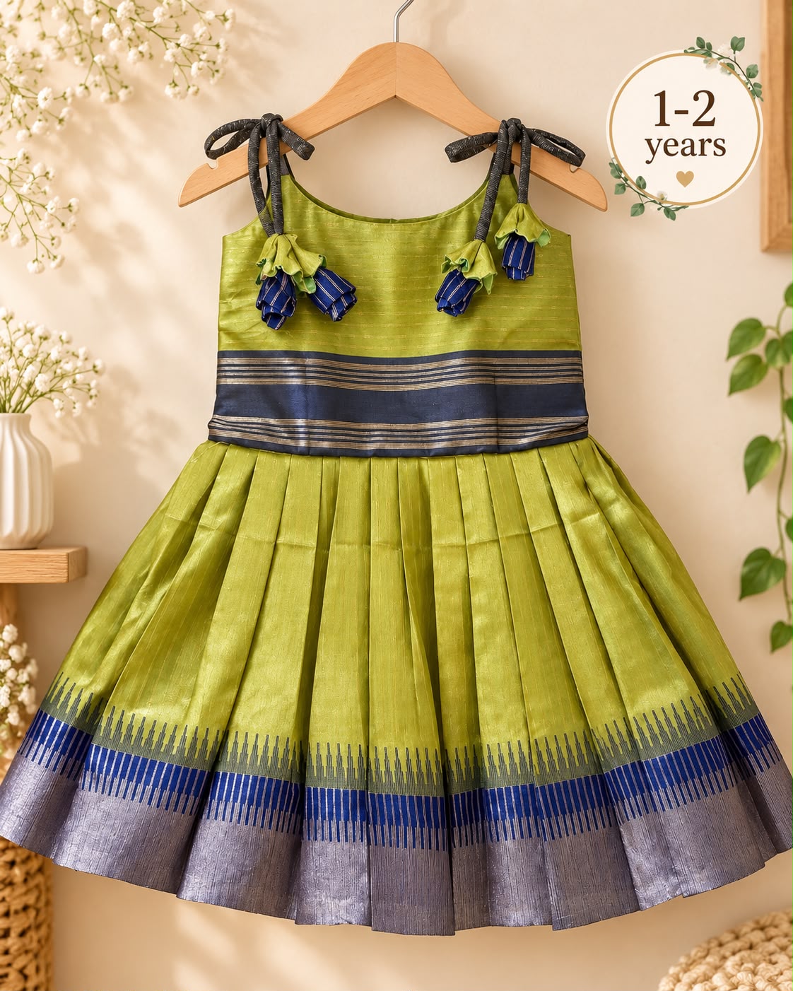Olive Zari Stripe Rosebud Frock photo 2