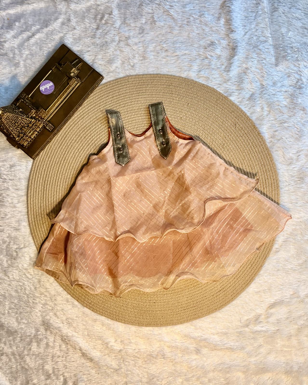 Peach Layered Organza Frock