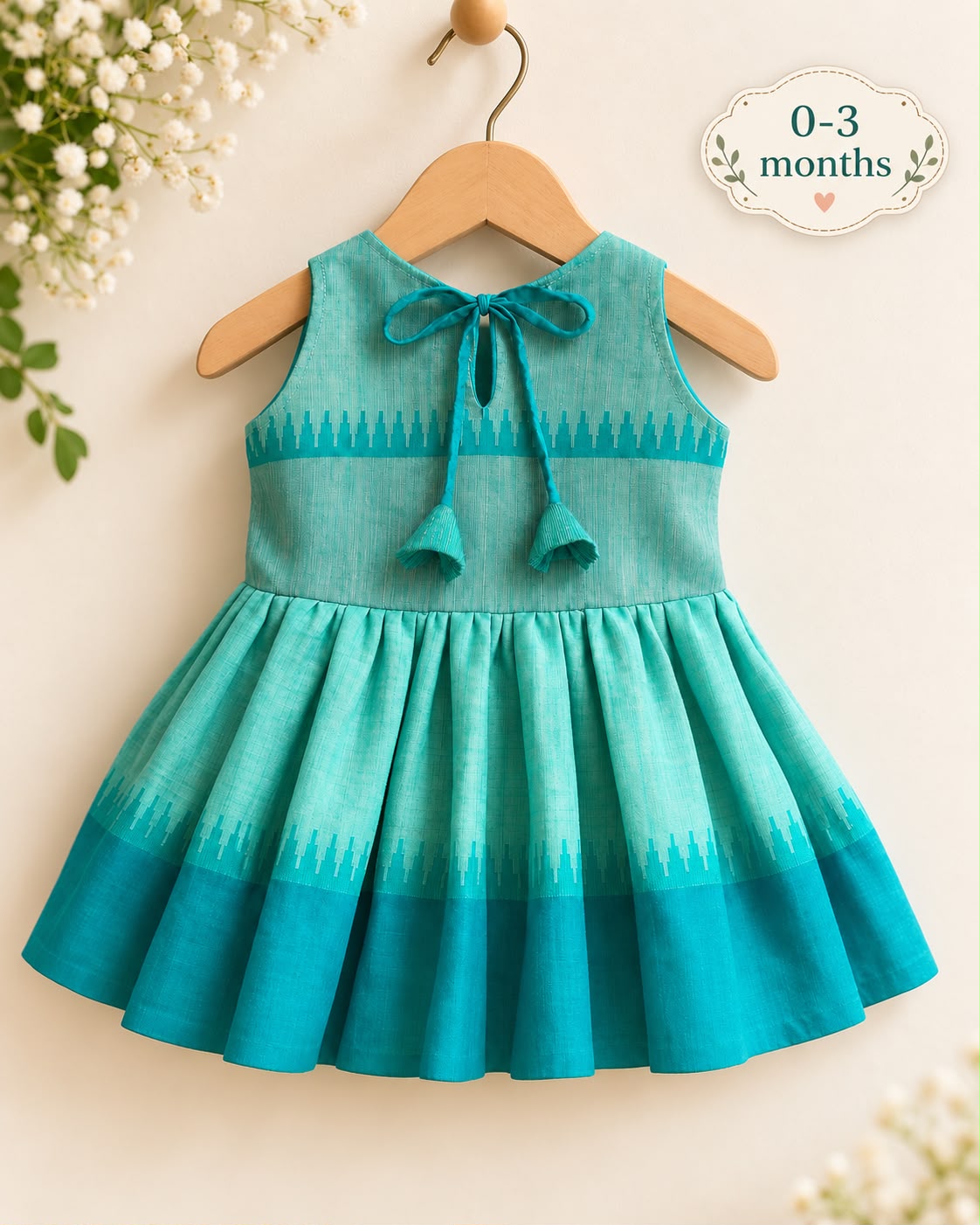 Emerald Rosette Silk Frock photo 2