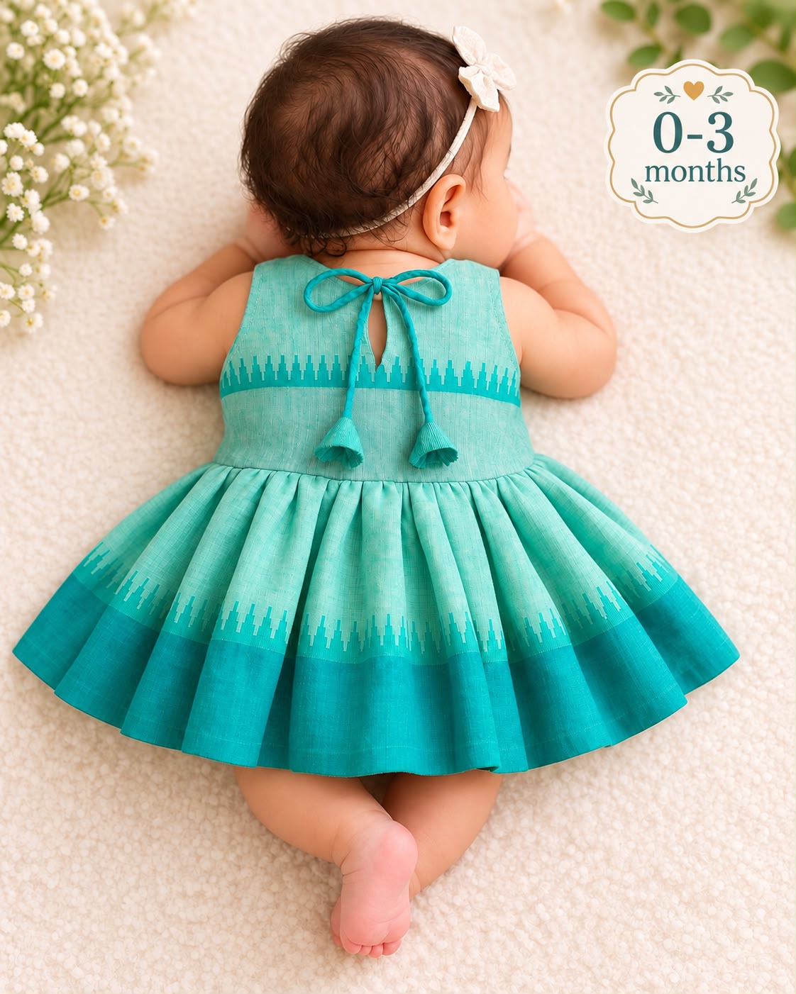 Emerald Rosette Silk Frock photo 4