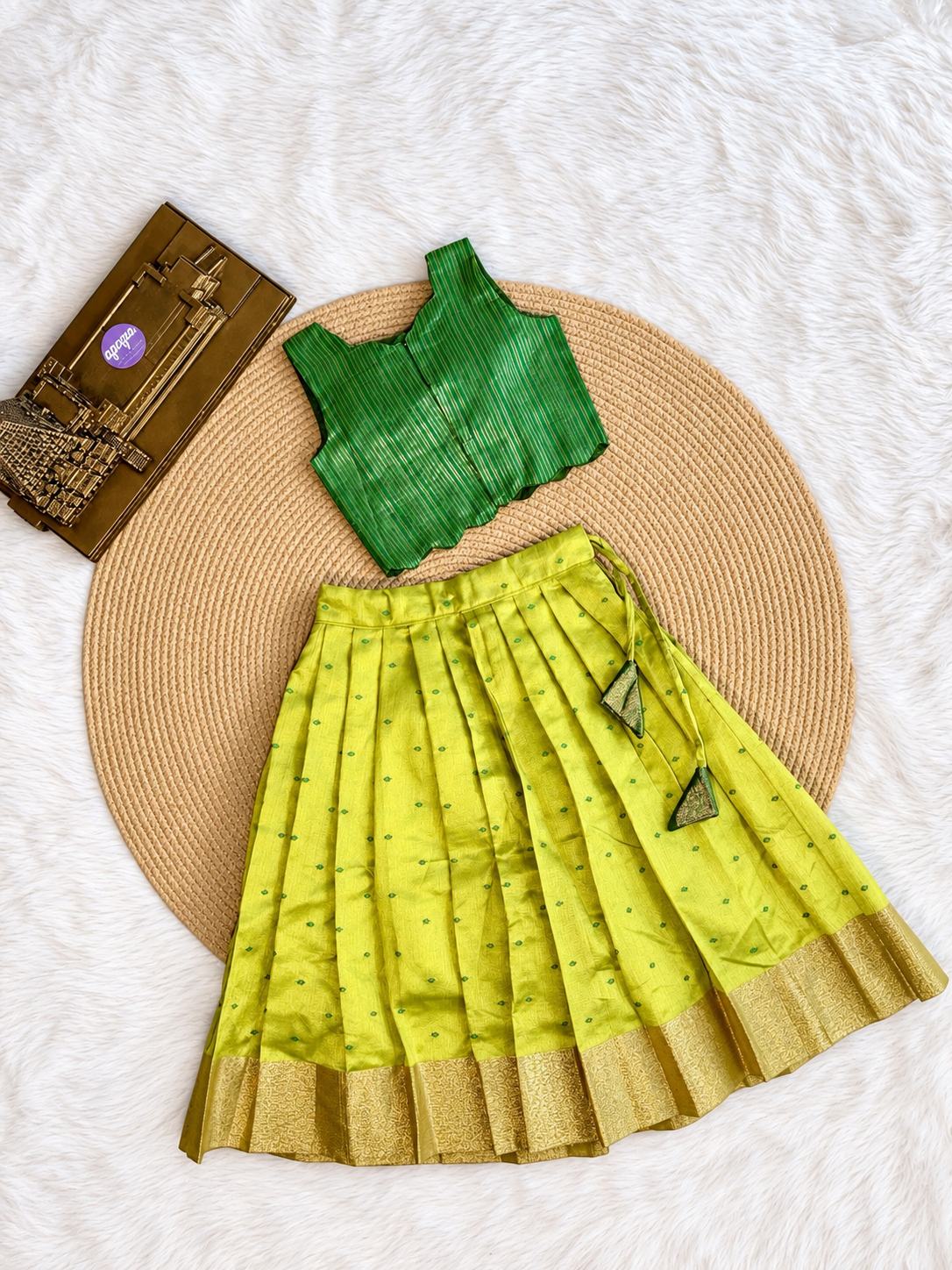 New ProductLime Green Bow & Zari Lehanga photo 3