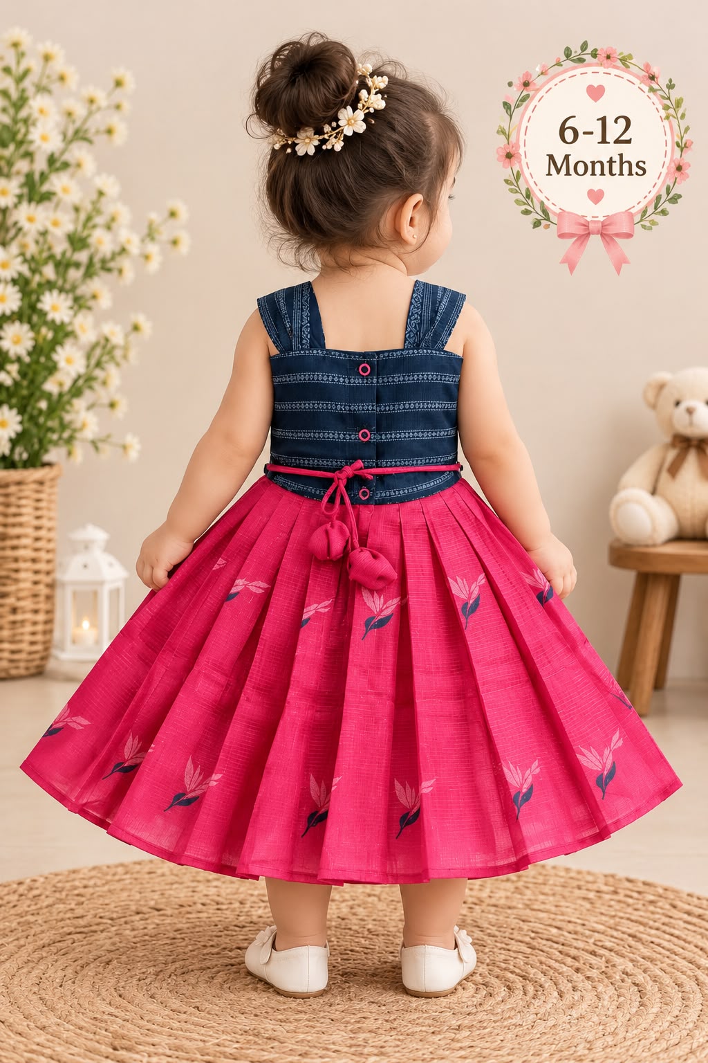 Teal Magenta Bow Frock photo 2