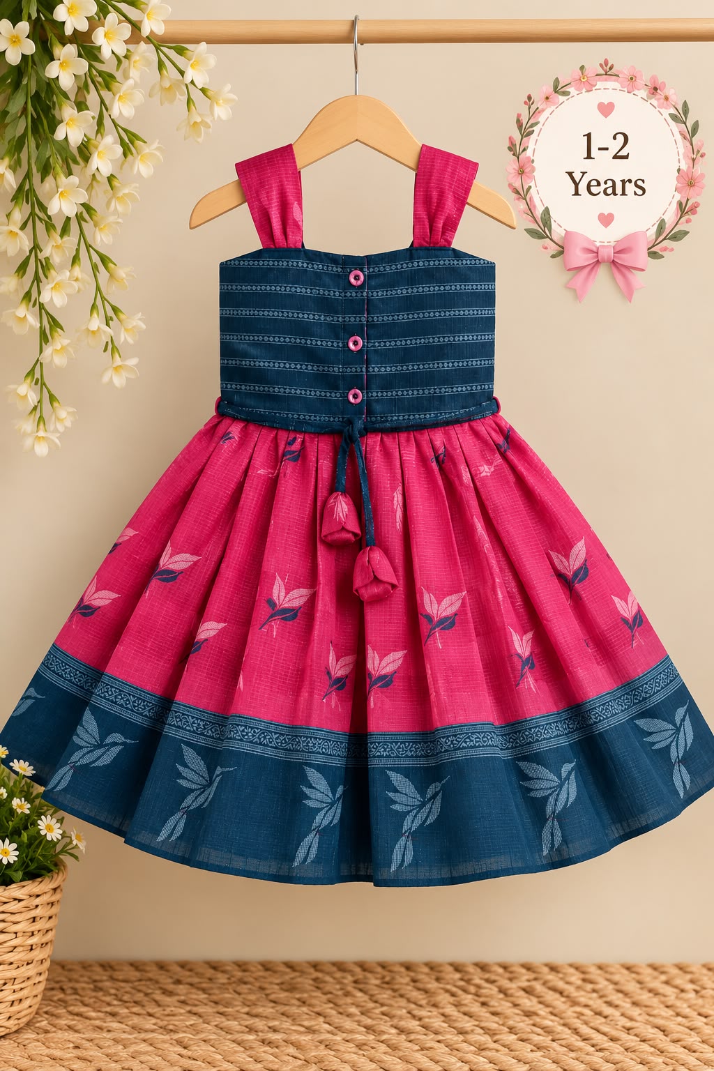 Teal Magenta Bow Frock photo 4