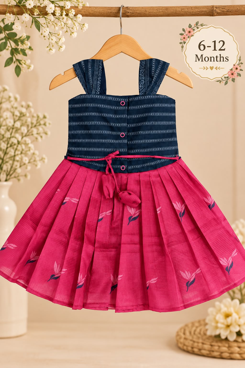 Teal Magenta Bow Frock photo 3