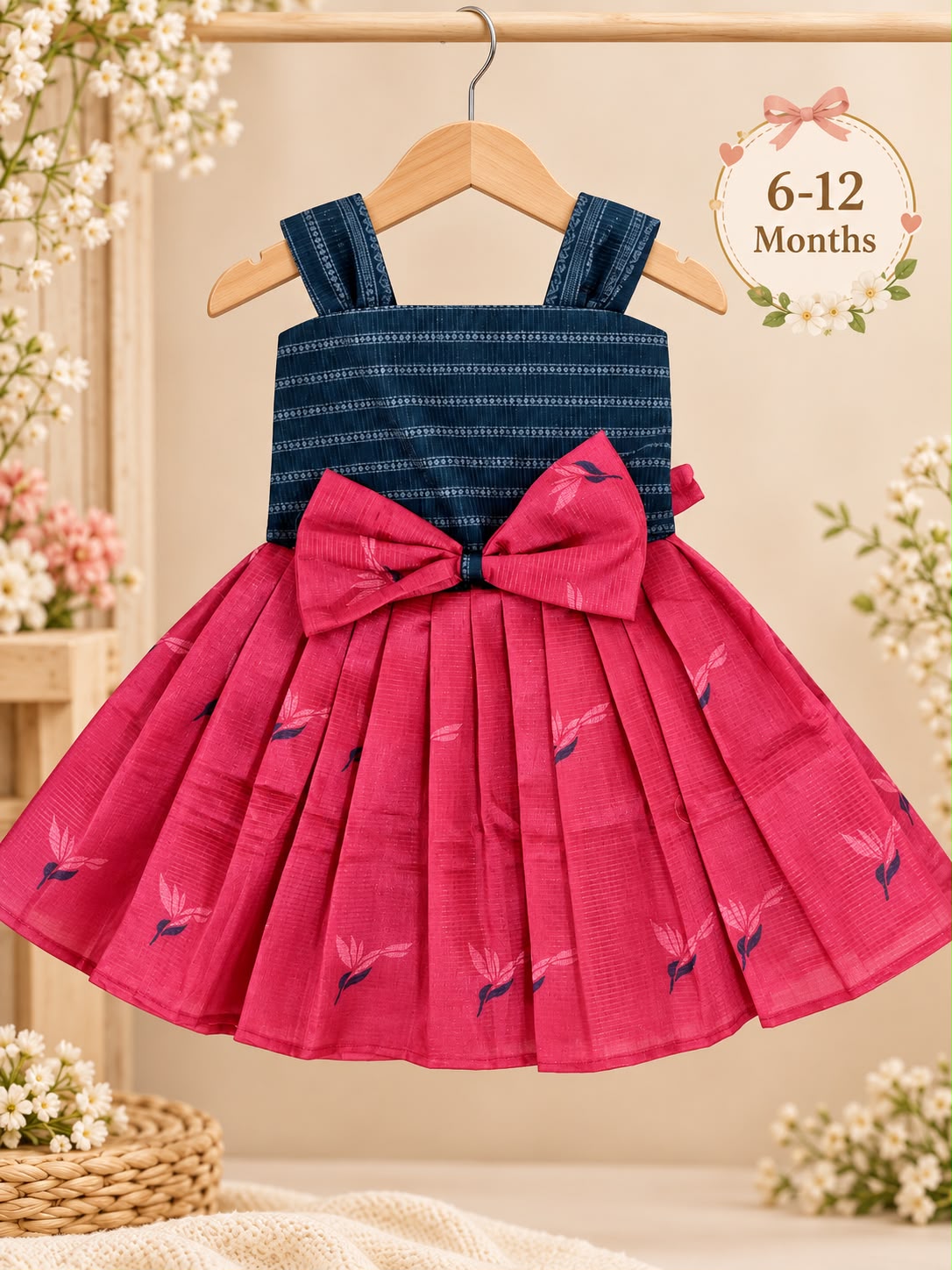 Teal Magenta Bow Frock photo 4