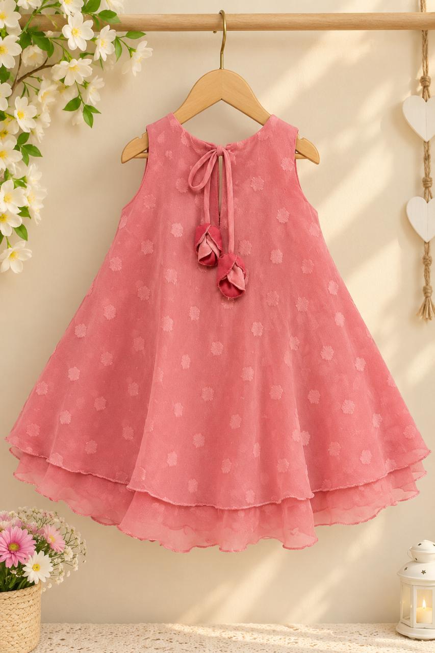 Dusty Rose Georgette Rosebud Frock photo 4
