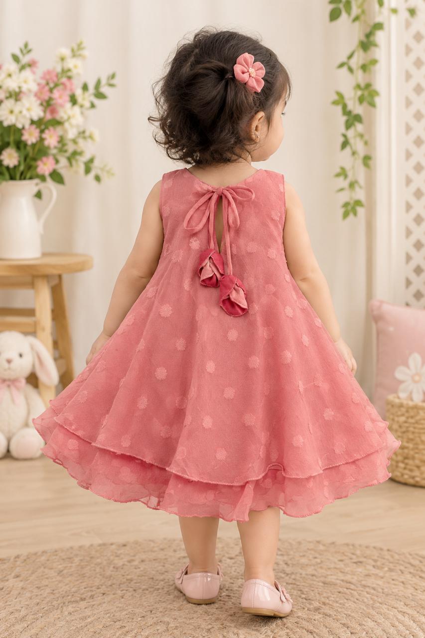 Dusty Rose Georgette Rosebud Frock photo 5
