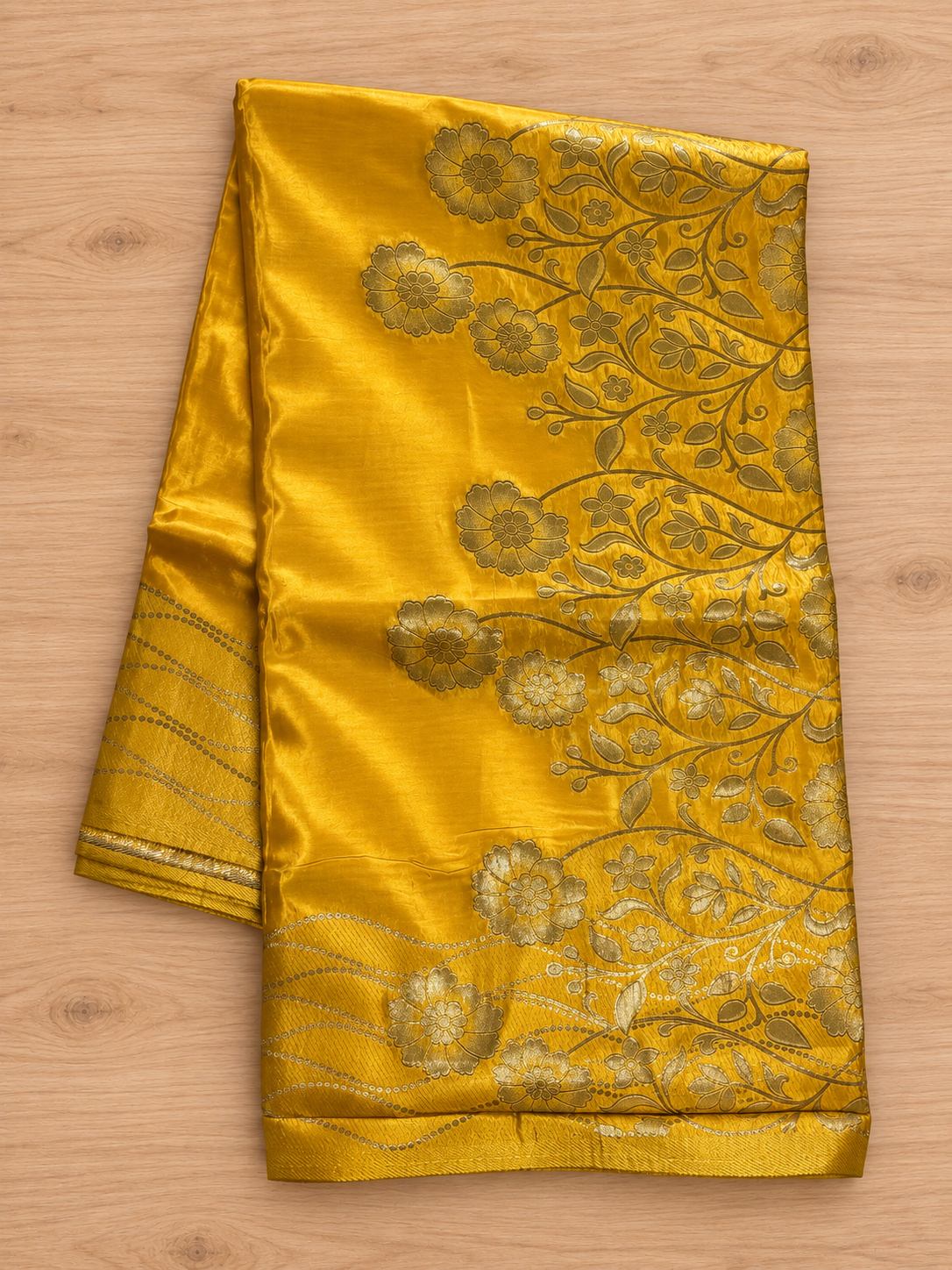 Rani Pink Silver Floral Vine Silk Saree photo 4
