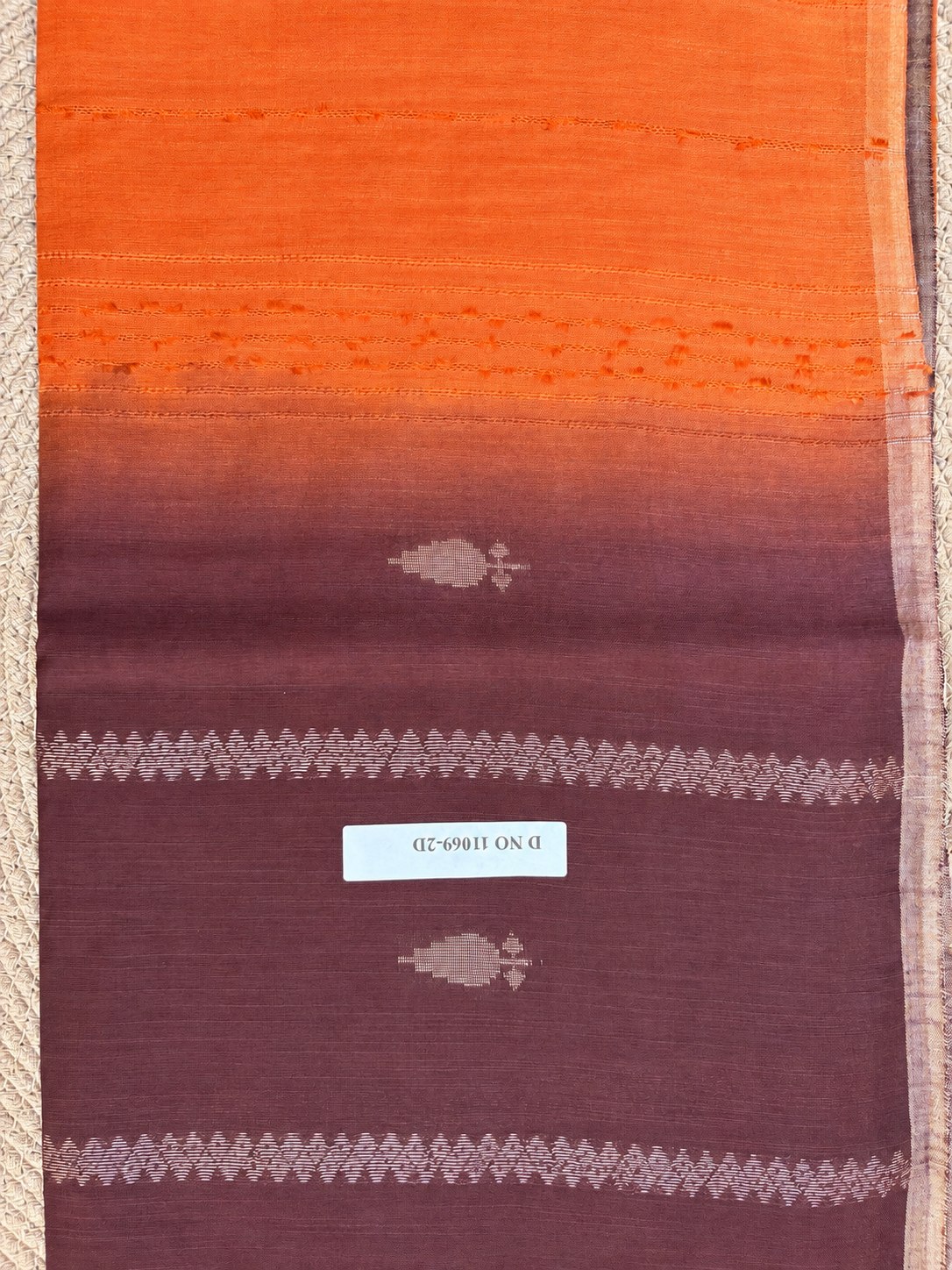 Checkered Grid Floral Bird Pallu Cotton Saree photo 3