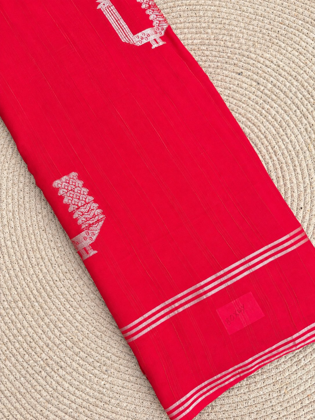 Peacock Butta Pinstripe Border Cotton Saree