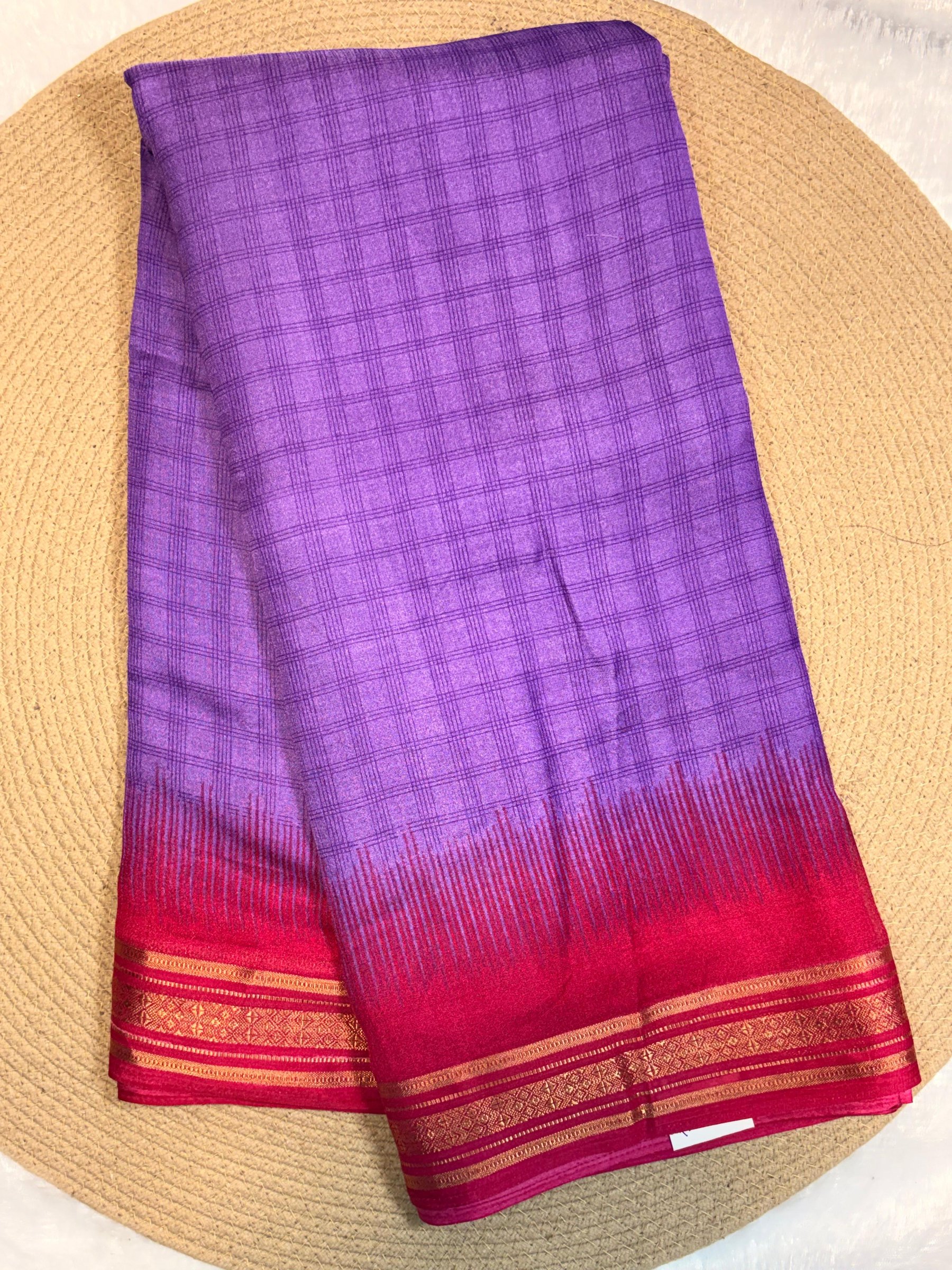 Temple Border Zari Silk Saree with Printed Blouse