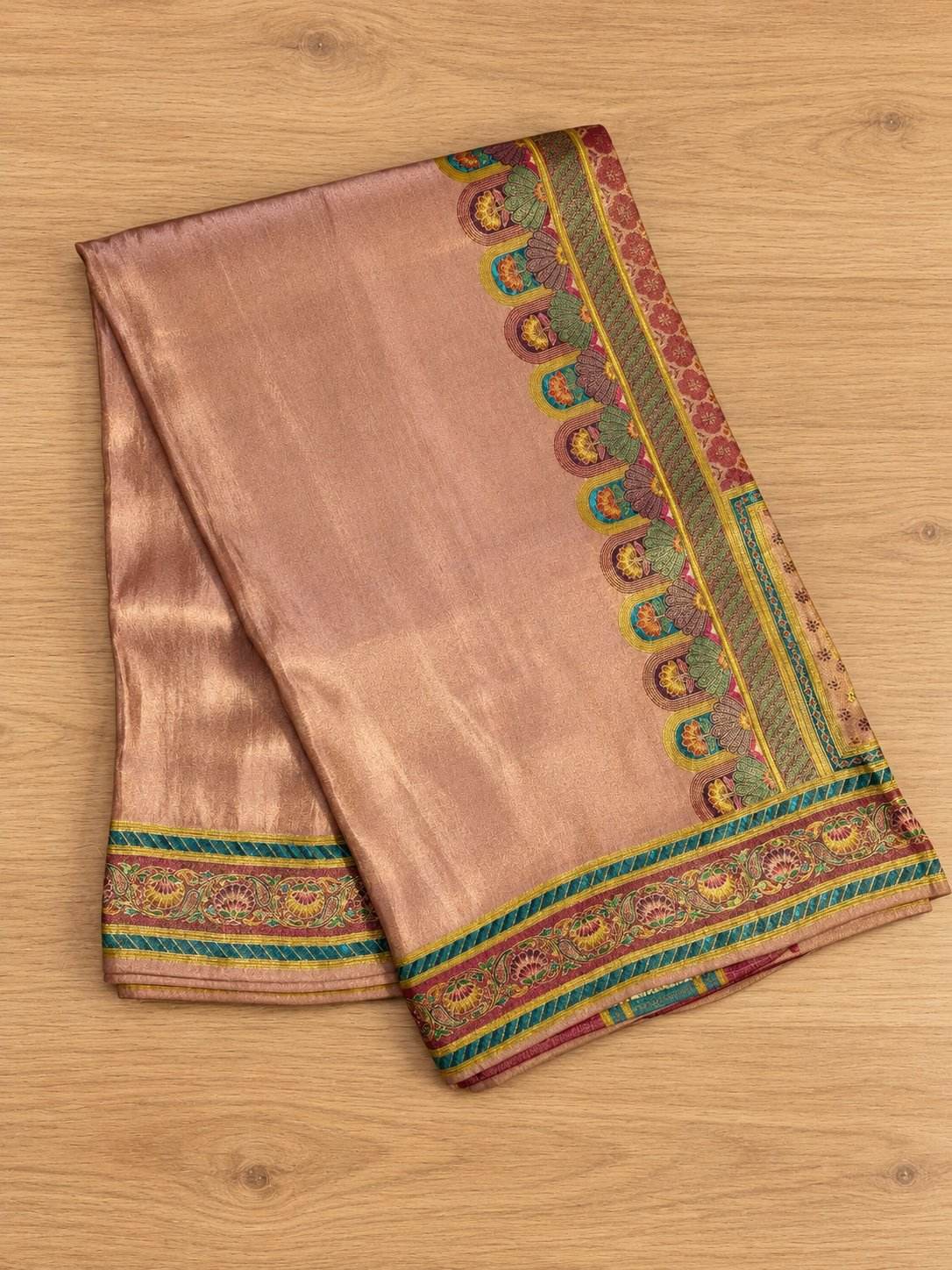 Rose Gold Mosaic Pallu Silk Saree