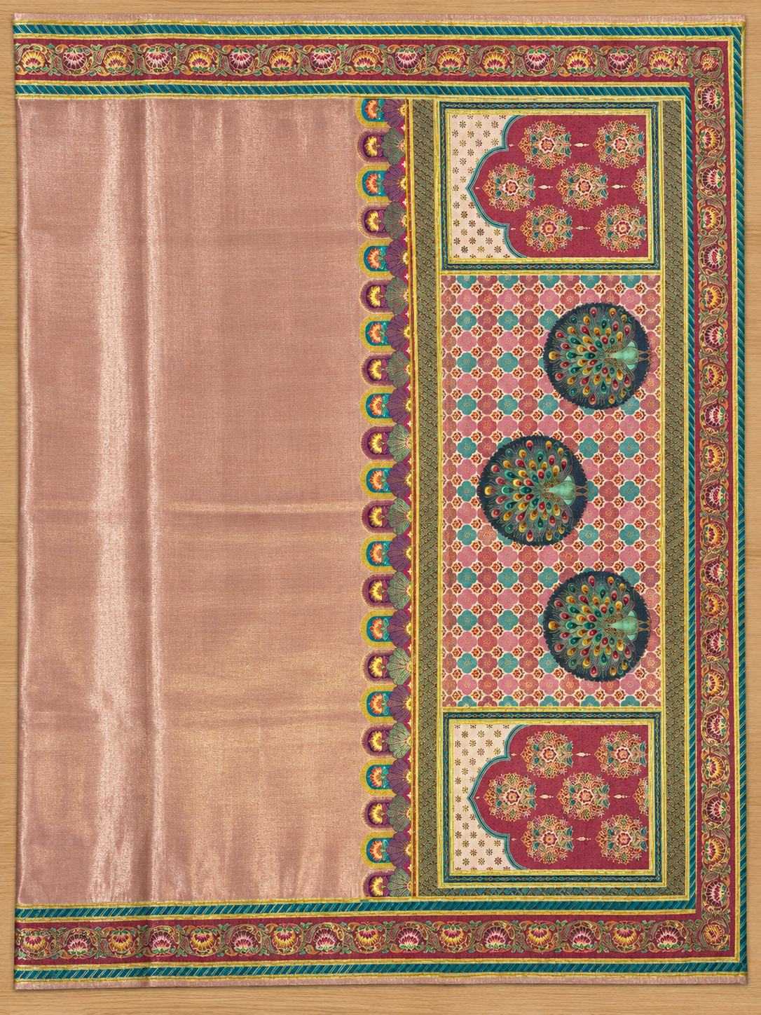 Rose Gold Mosaic Pallu Silk Saree photo 3
