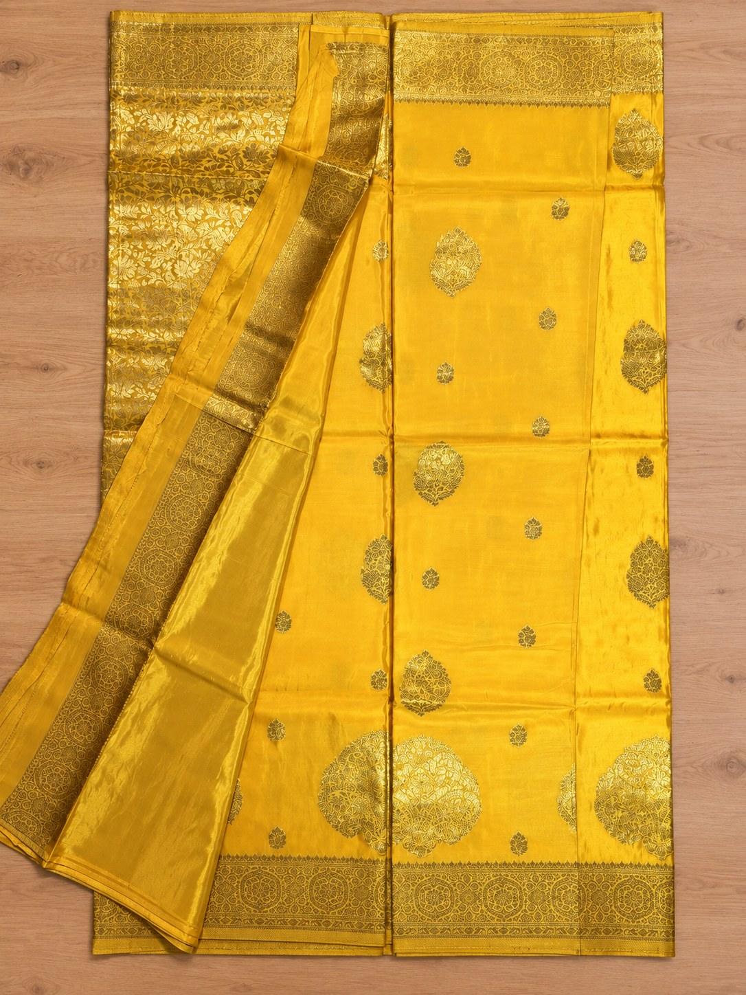 Sunshine Yellow Gold Zari Butta Silk Saree photo 6